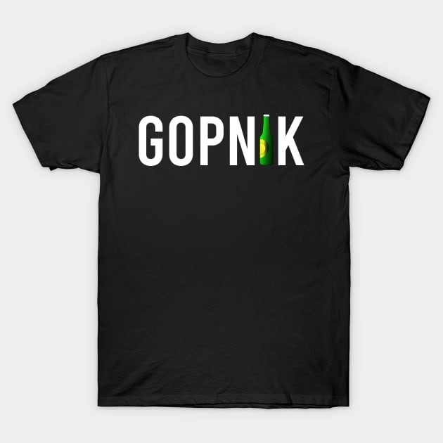 gopnik - beer bottle T-Shirt by Slavstuff